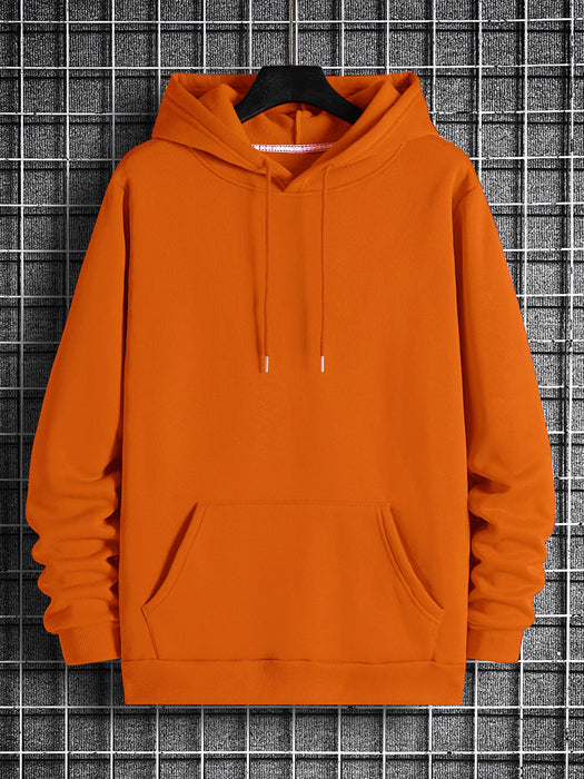 PYPR Fleece Pullover Hoodie For Men-Fluorescent Orange-BR14422