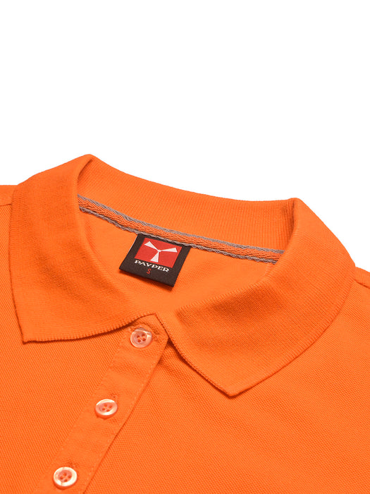 PYPR Summer Solid Long Sleeve Polo Shirt For Women-Orange-BR13869