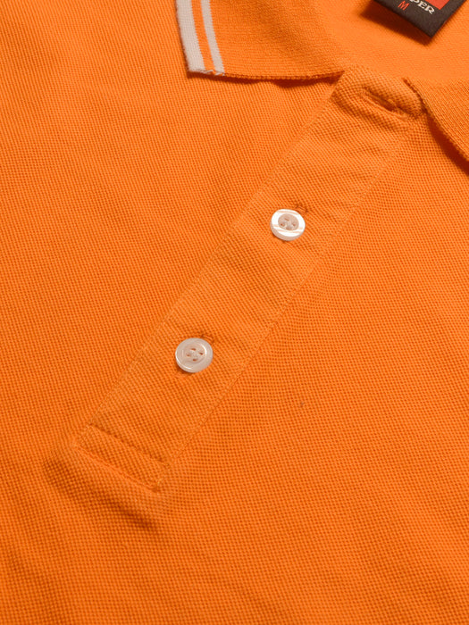 PYPR Summer Solid Polo Shirt For Men-Orange-BR14202