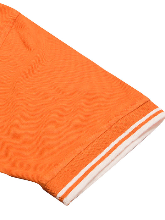 PYPR Summer Solid Polo Shirt For Men-Orange-BR14202