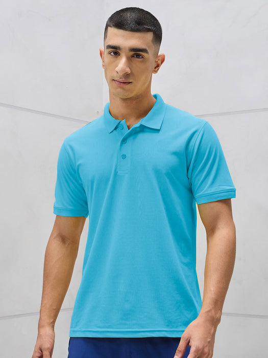 PYPR Summer Solid Polo Shirt For Men-Sky Blue-BR13824