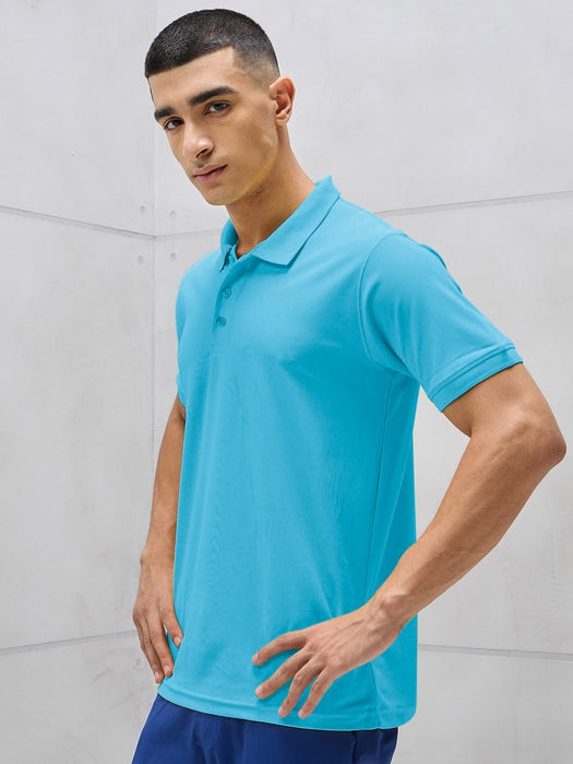 PYPR Summer Solid Polo Shirt For Men-Sky Blue-BR13824