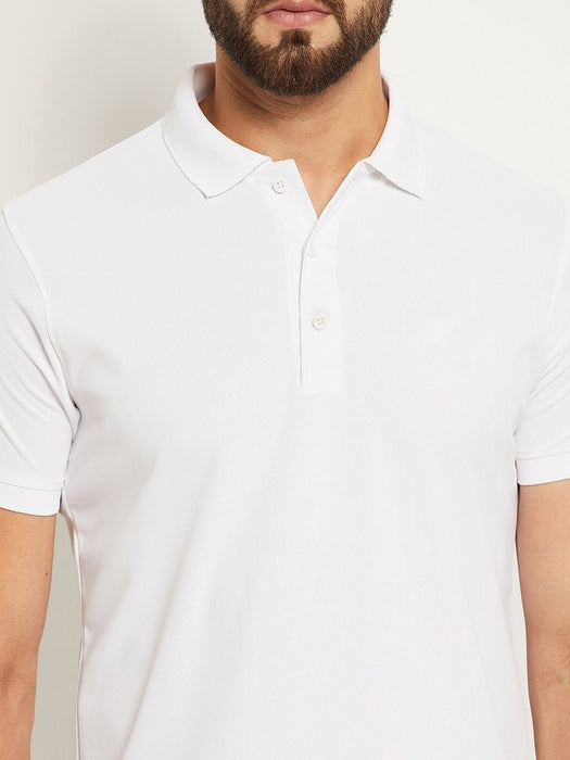 PYPR Summer Solid Polo Shirt For Men-White-BR13820