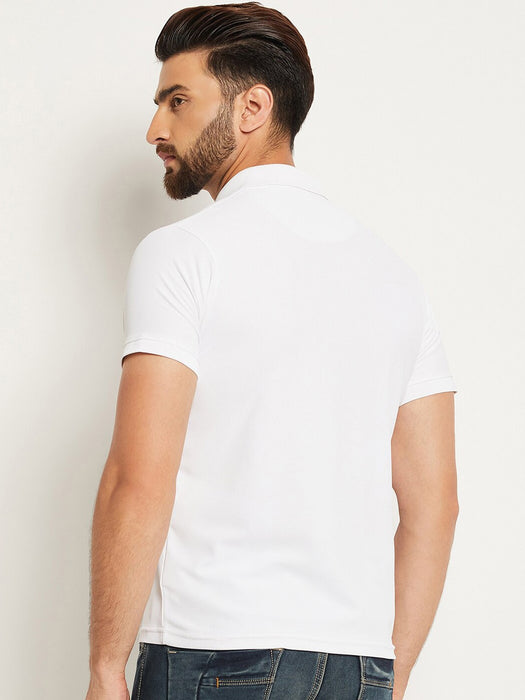 PYPR Summer Solid Polo Shirt For Men-White-BR13820