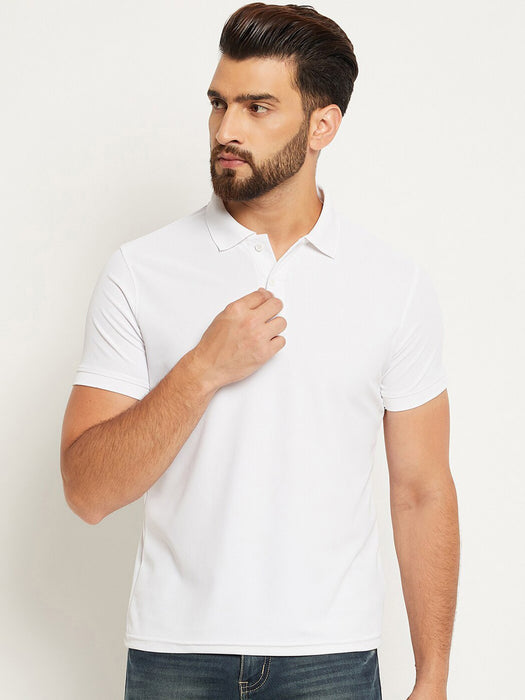 PYPR Summer Solid Polo Shirt For Men-White-BR13820