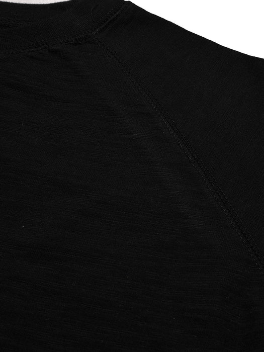 PYPR Terry Fleece Raglan Sleeve Sewatshirt For Men-Black Melange-BR14147