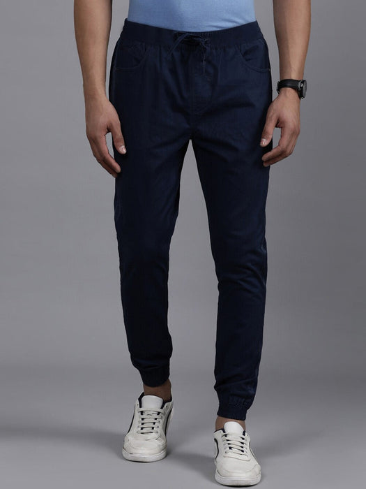 PYPR Terry Slim Fit Jogger Trouser For Men-Navy-BR14169