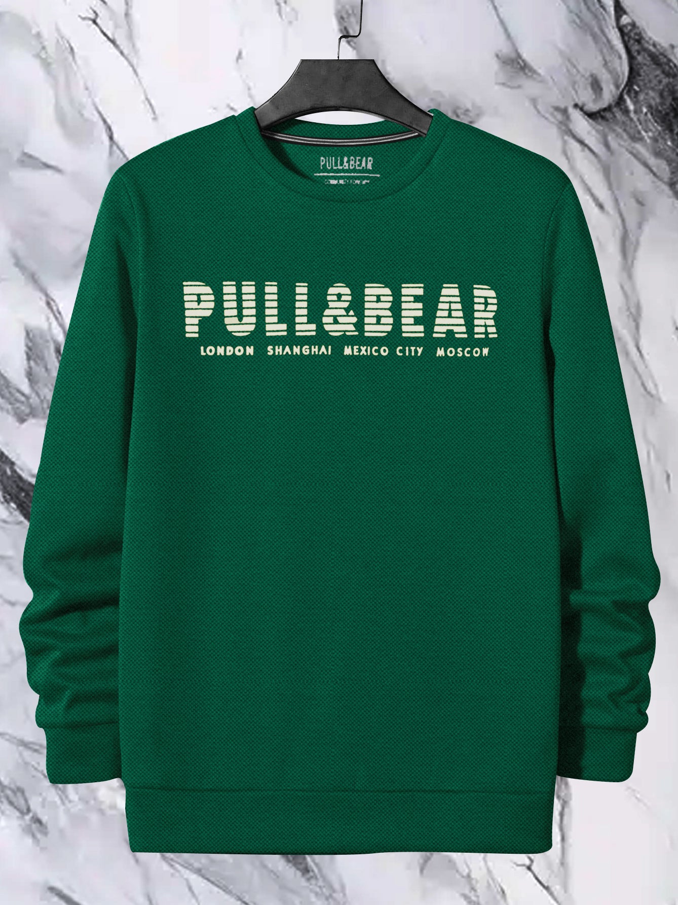 P&B Crew Neck P.Q Sweatshirt For Men-Green-BR14757