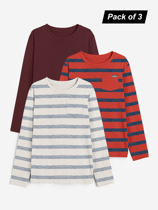 Pack Of 3 Long Sleeve Tee Shirt For Kids-BR14155