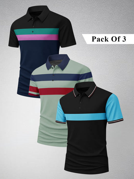 Pack Of 3 Summer Polo Shirt For Men-BE3323/BR15763