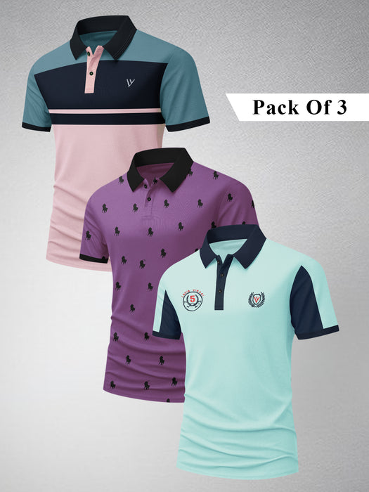 Pack Of 3 Summer Polo Shirt For Men-BE3328/BR15768