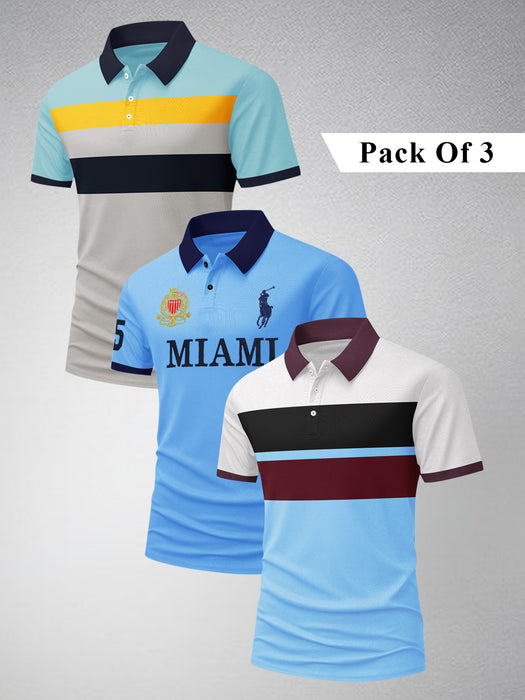 Pack Of 3 Summer Polo Shirt For Men-BE3322/BR15762