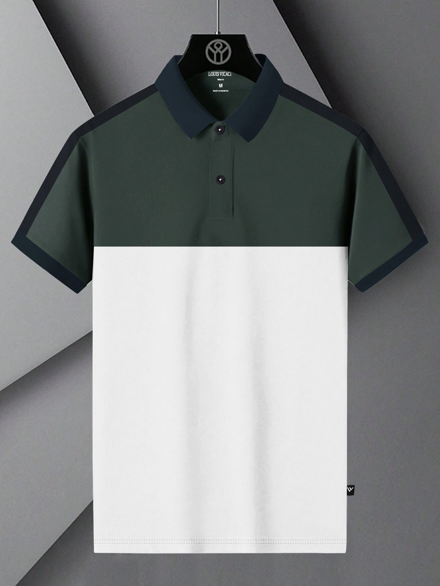 Summer Polo Shirt For Men-White with Dark Slate Grey-RT2361