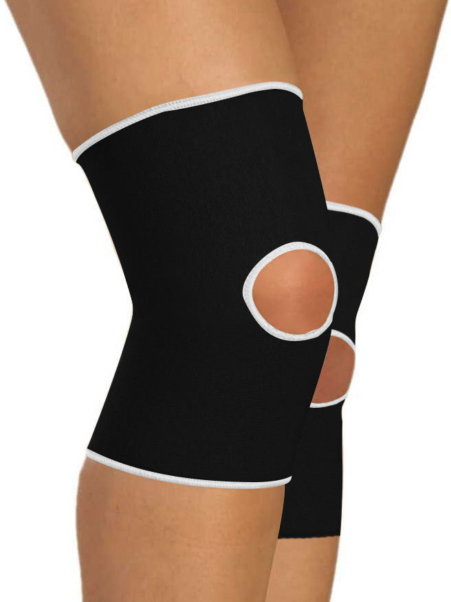 Premium Quality Elastic Hole Knee Pads-Black-LV428