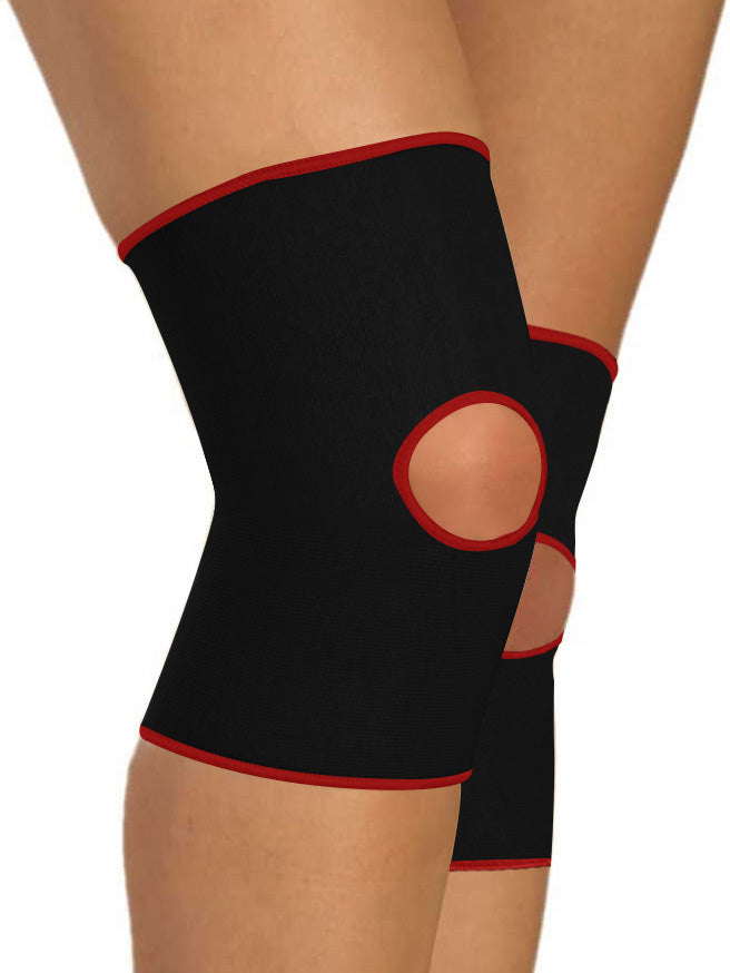 Premium Quality Elastic Hole Knee Pads-Black-LV442