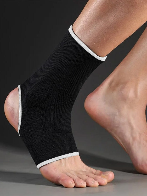 Premium Quality Foot Elsatic Guards-Black with White-LV468