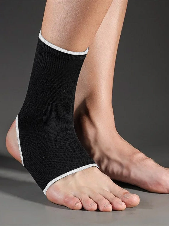 Premium Quality Foot Elsatic Guards-Black with White-LV468