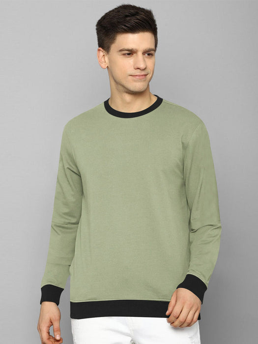 RBK Fleece Funky Style Sweatshirt For Men-Light Olive Green-BE2374