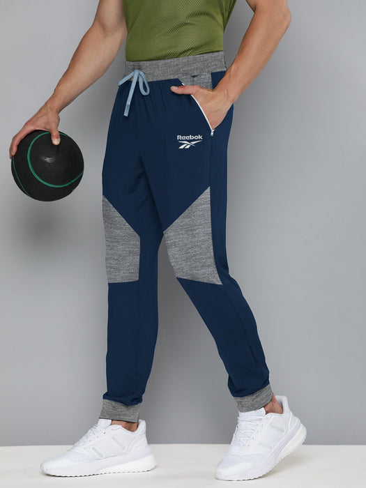 RBK Terry Fleece Jogger Sweatpant For Men-Ocean Blue with Melange Panel-BR14600