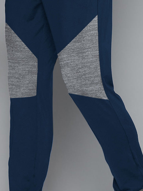 RBK Terry Fleece Jogger Sweatpant For Men-Ocean Blue with Melange Panel-BR14600