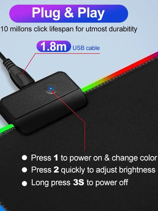 RGB Gaming Mouse Pad Large (800×300×4mm)-BE1909/BR14060