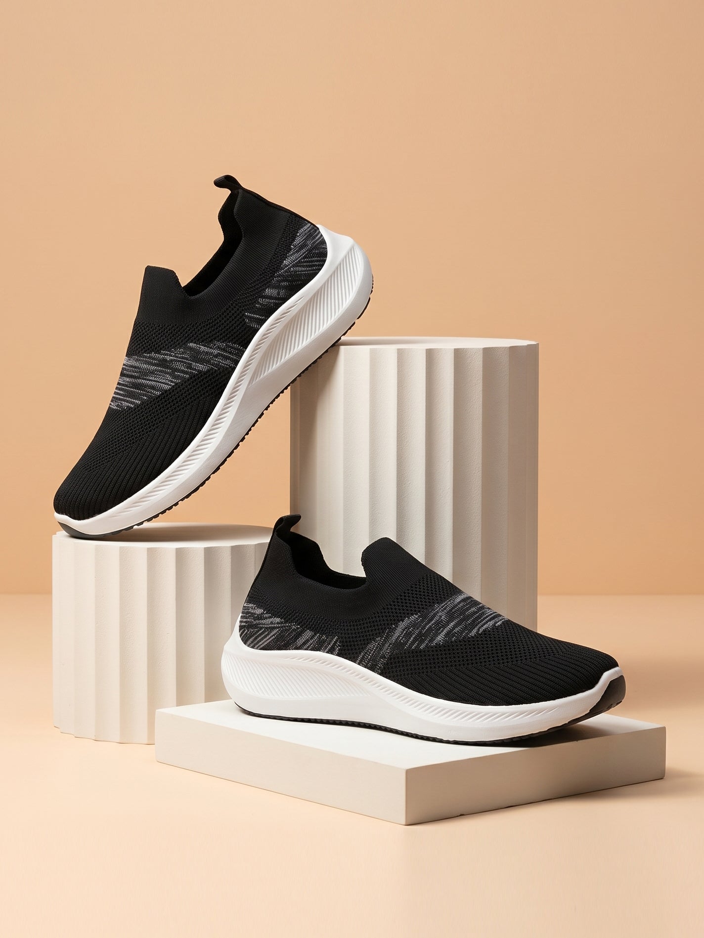 Black Camel Slip on Shoes For Men-Black-BE9176