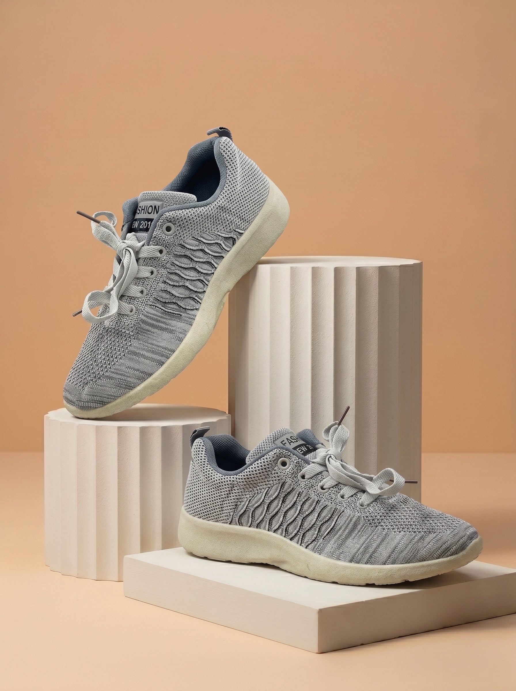 Premium Quality Stylish Shoes-Grey Melange-BE9217