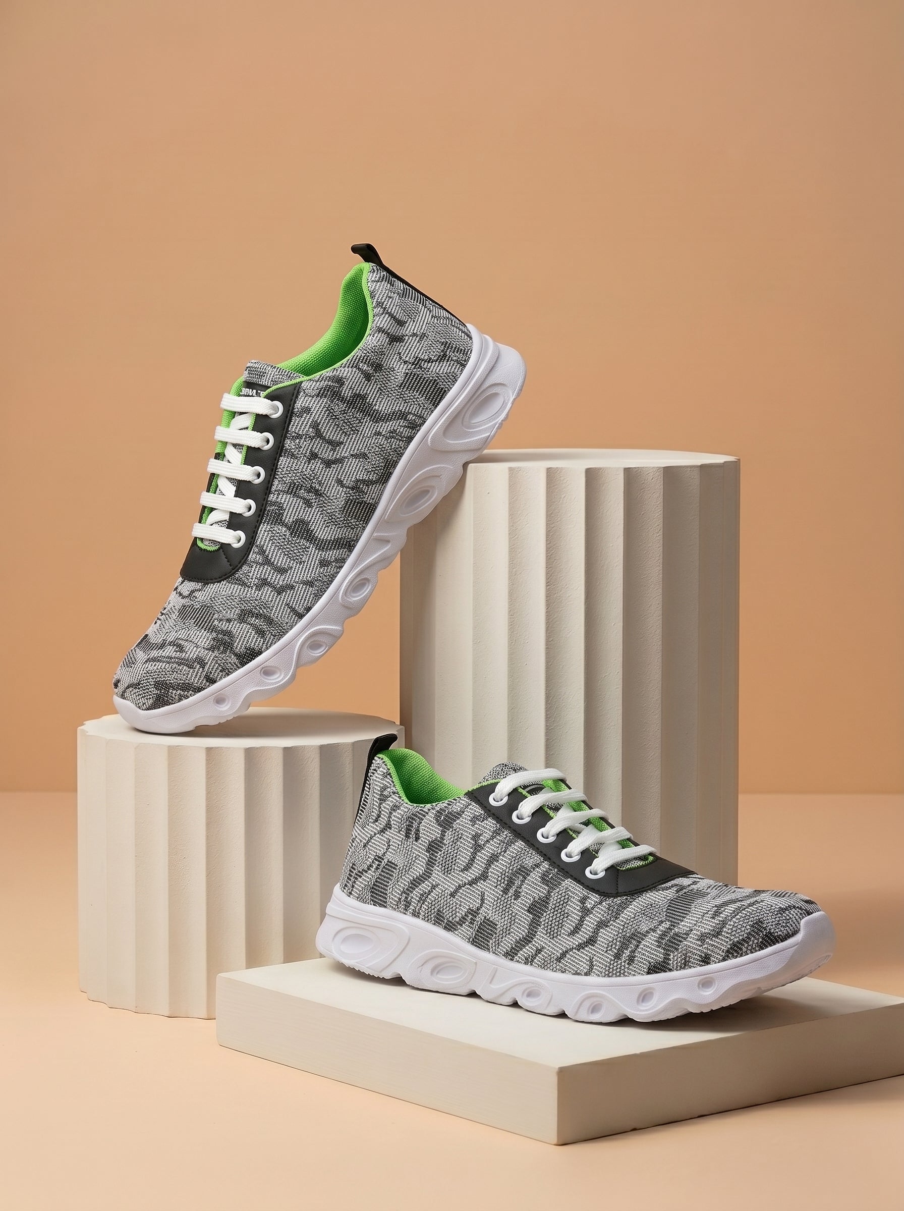 Classic Jogger Shoes For Men-Grey Melange-BE2208