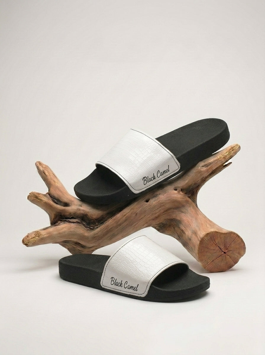 Men's Premium Flip Flop Fashion Slides-Grey Textured Design-BE6626