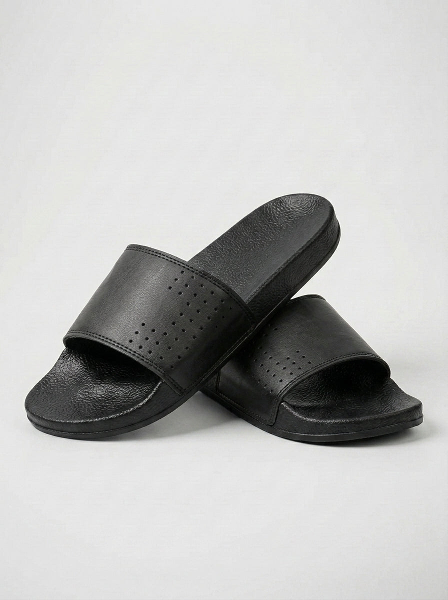 Men's Premium Flip Flop Fashion Slides-Black-BE7162