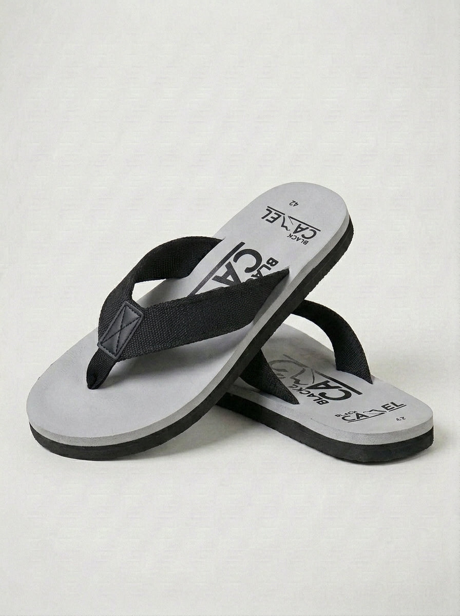 Comfortable Foam Flip-Flops-Grey & Black-BE4665