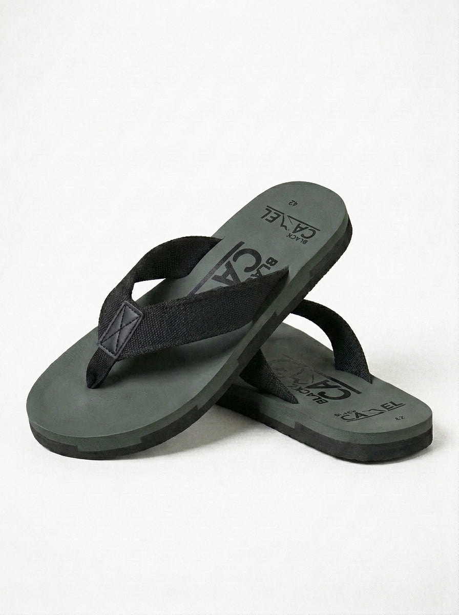 Comfortable Foam Flip-Flops-Green & Black-BE9849