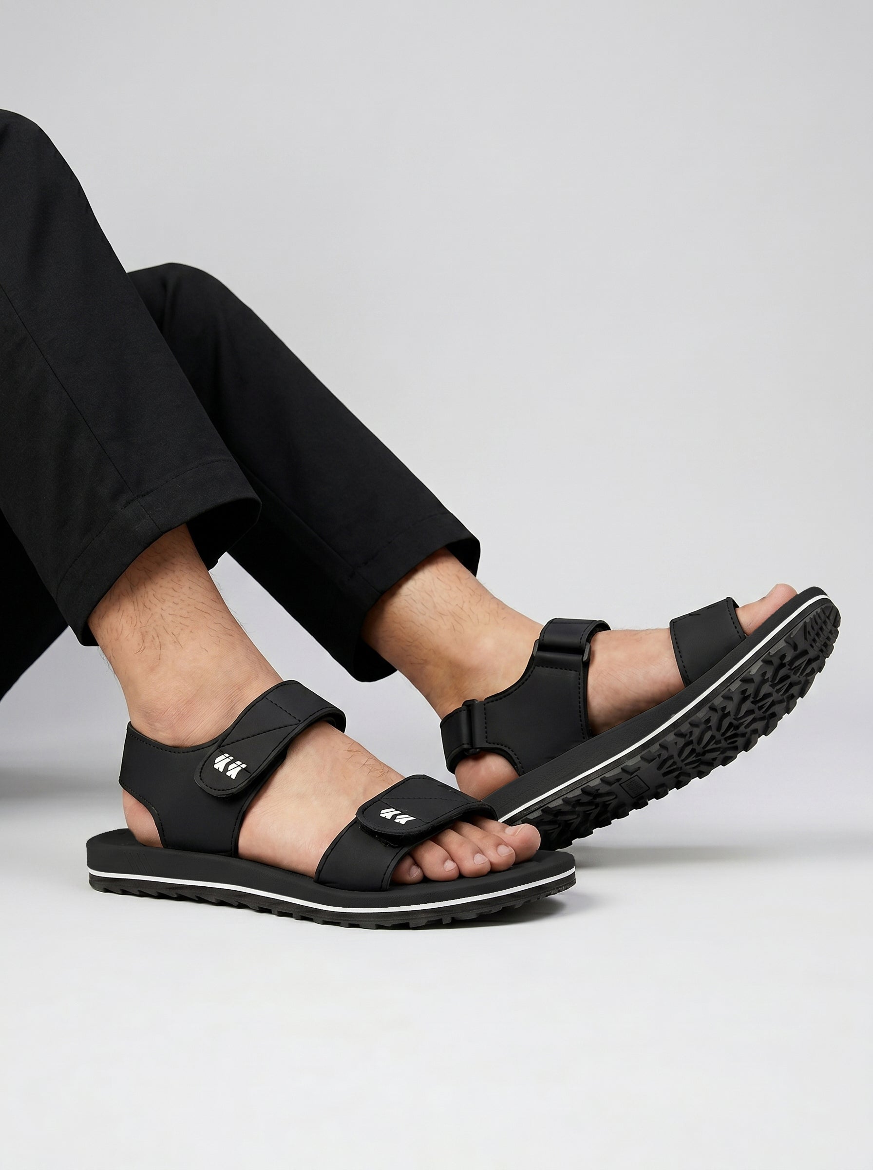 Men Boxtun Premium Soft Sole Sandals-Black-BE0272