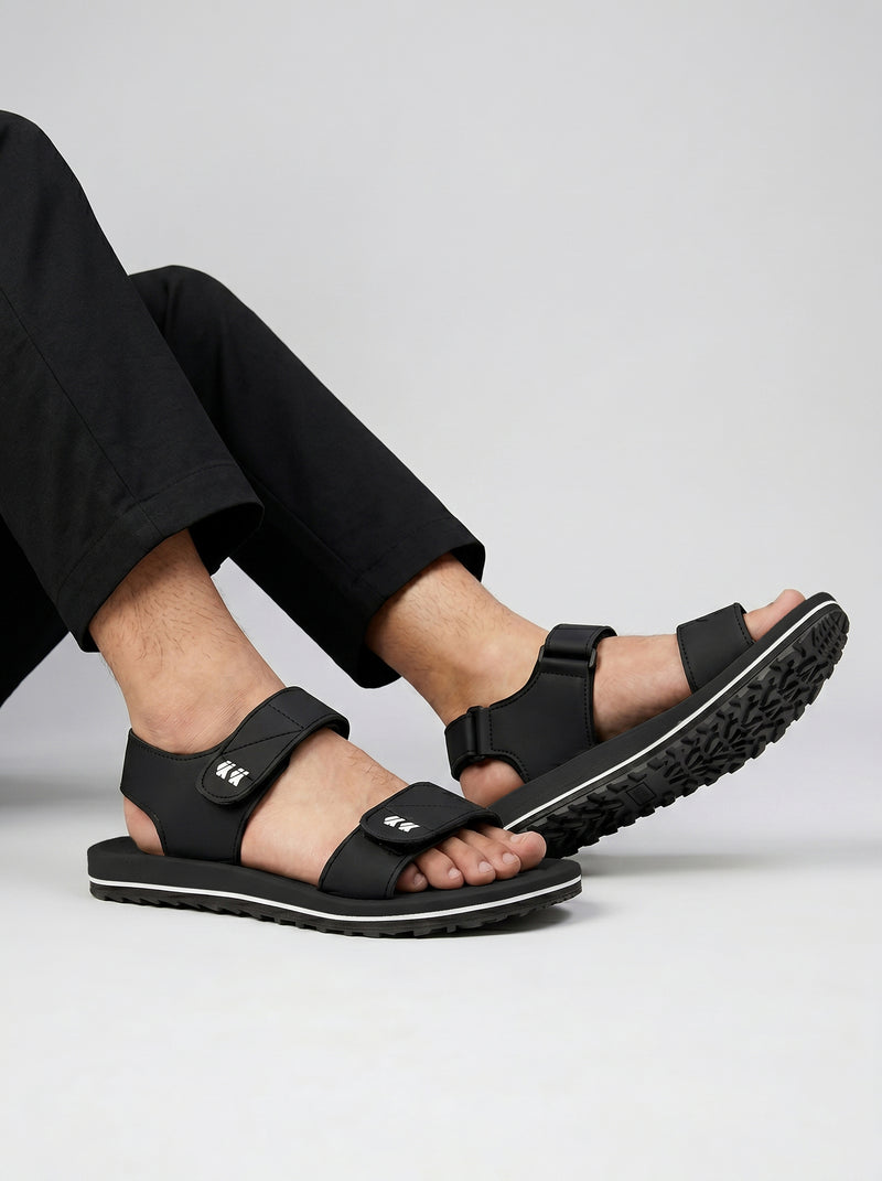 Men Boxtun Premium Soft Sole Sandals-Black-BE0272