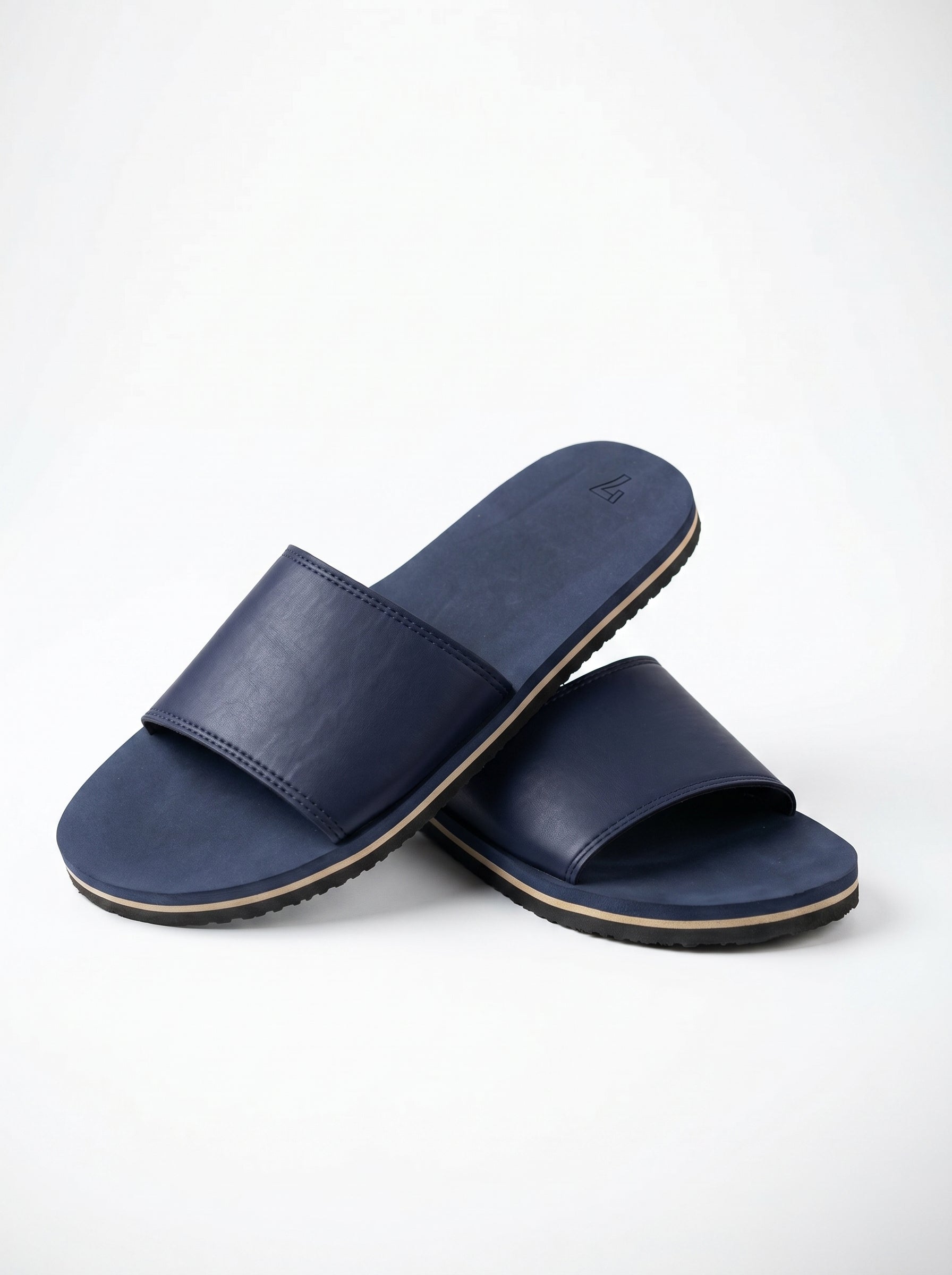 Men's Premium Flip Flop Fashion Slides-Navy-BE7145