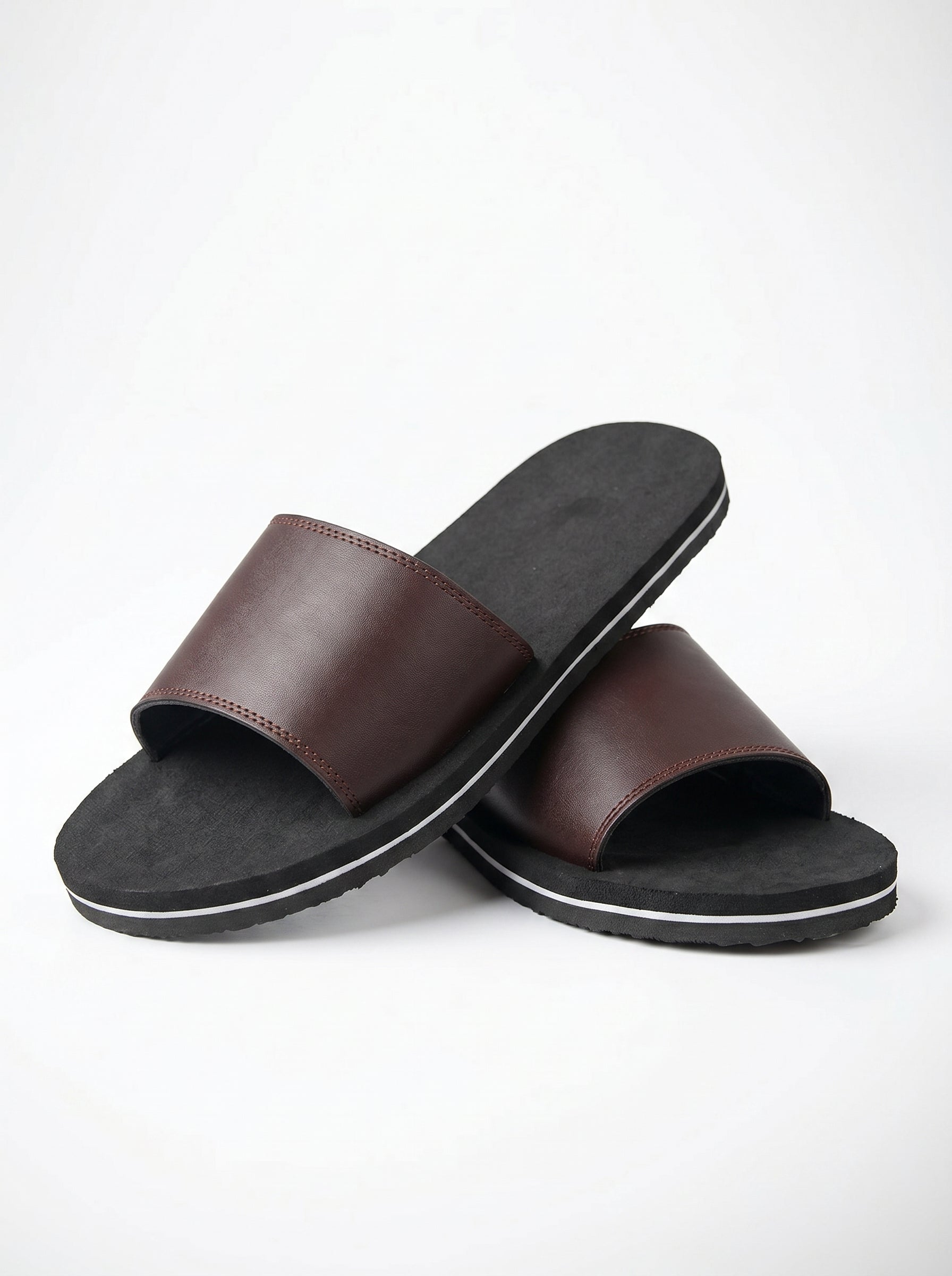 Men's Premium Flip Flop Fashion Slides-Brown-BE3855