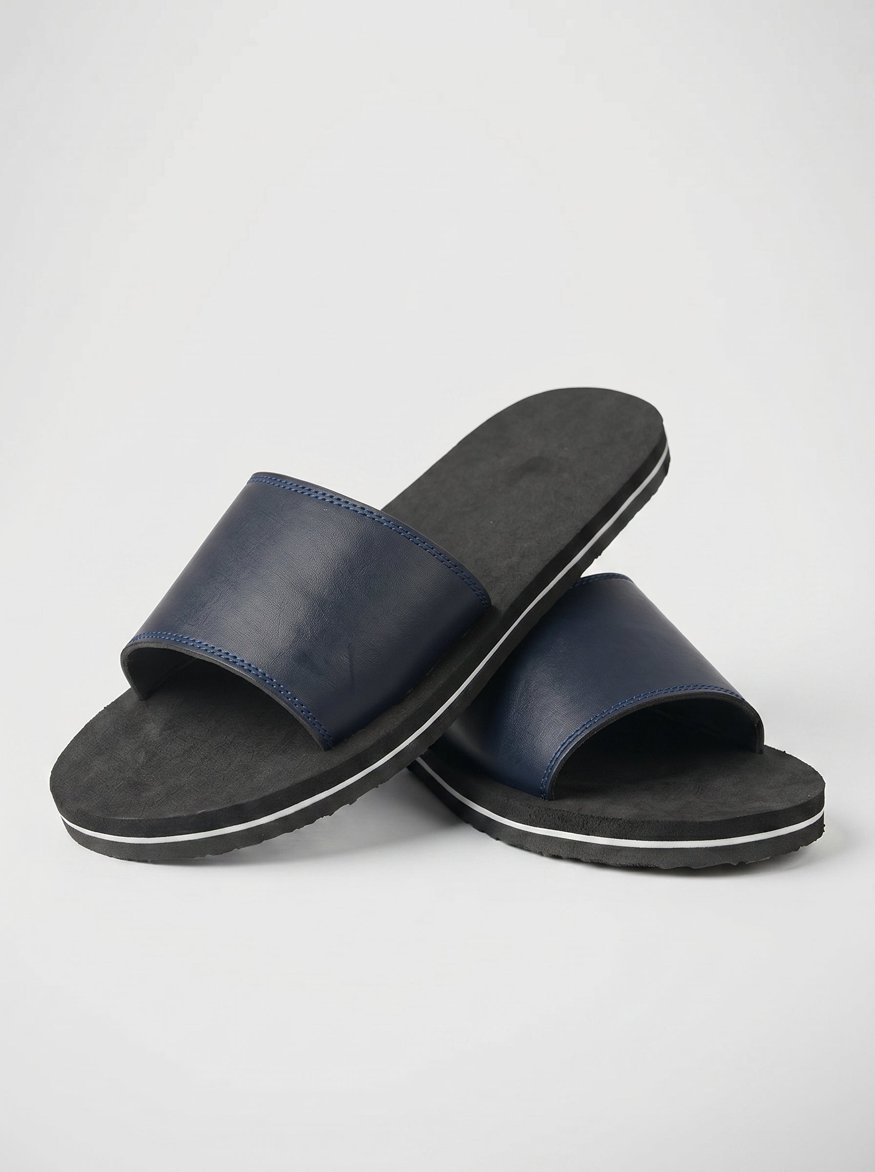 Men's Premium Flip Flop Fashion Slides-Navy-BE9753