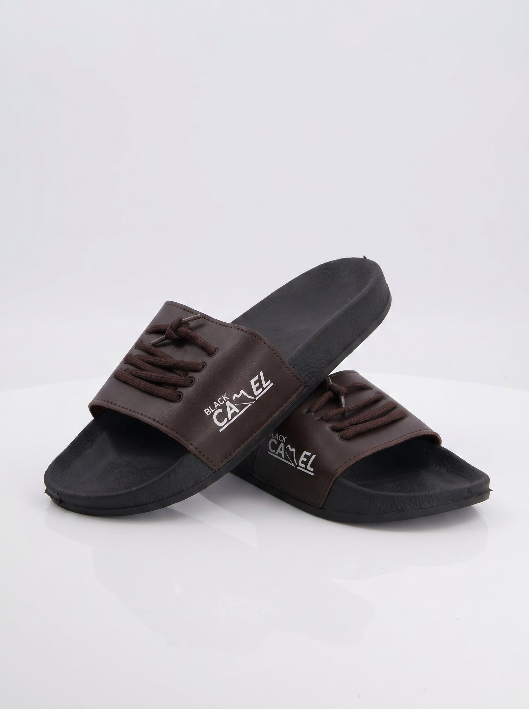 Men's Premium Flip Flop Fashion Laces Style Slides-Brown-BE6901