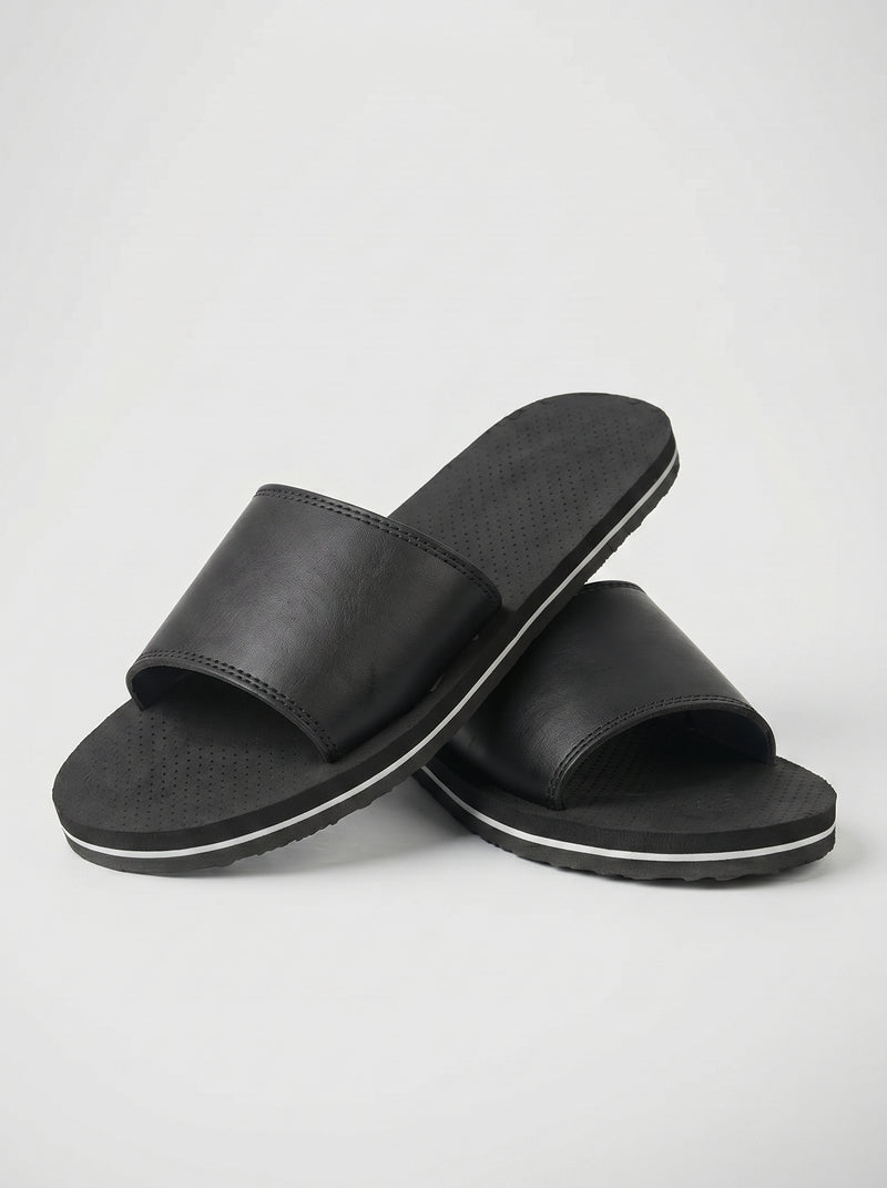 Men's Premium Flip Flop Fashion Slides-Black-BE1309