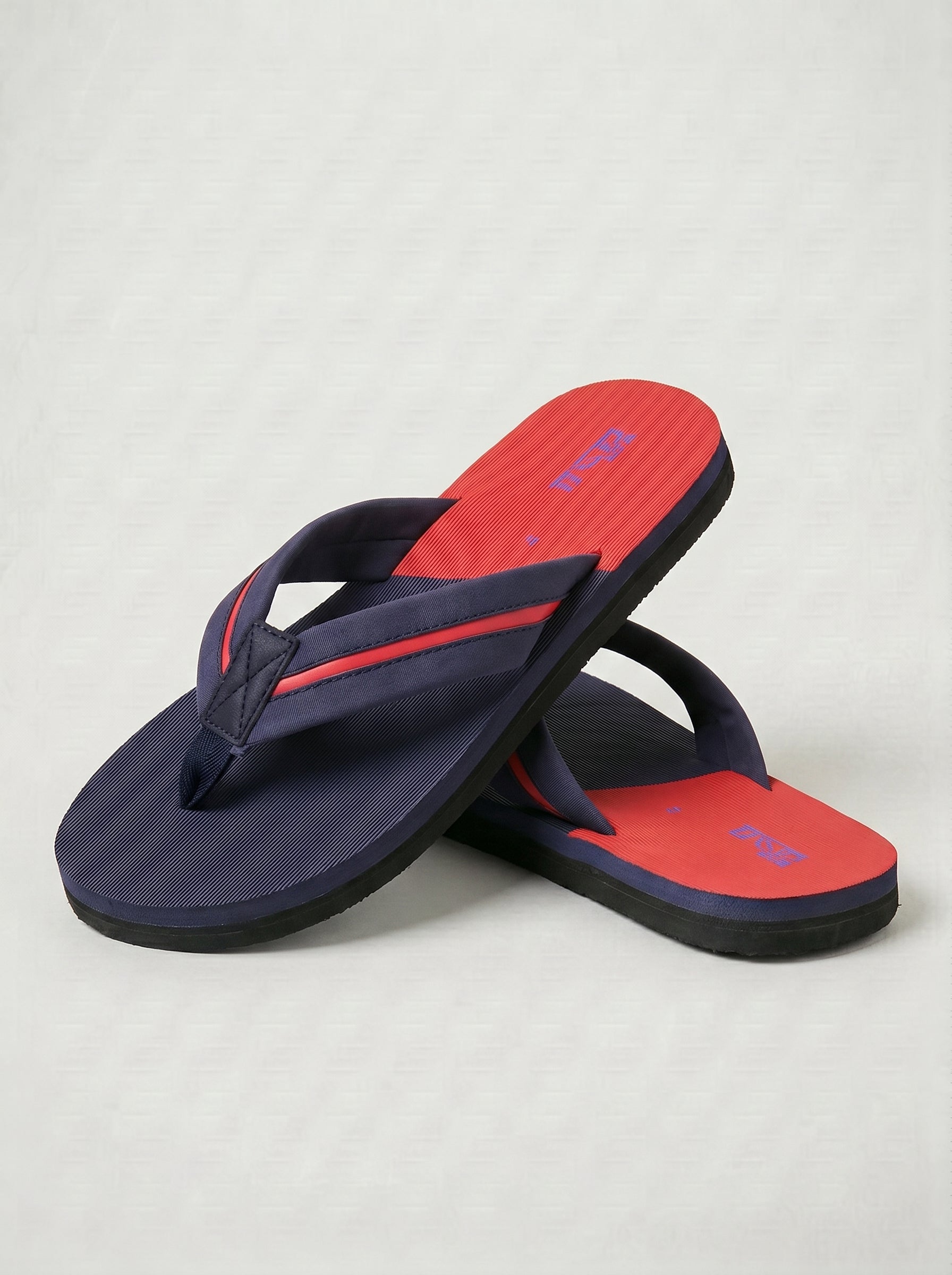 Comfortable Foam Flip-Flops-Red & Navy-BE0079