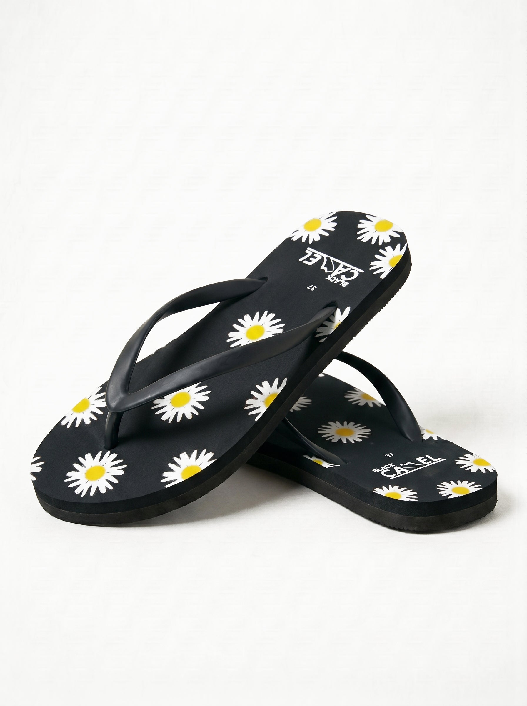 Comfortable Foam Flip-Flops-Black Floral-BE3037
