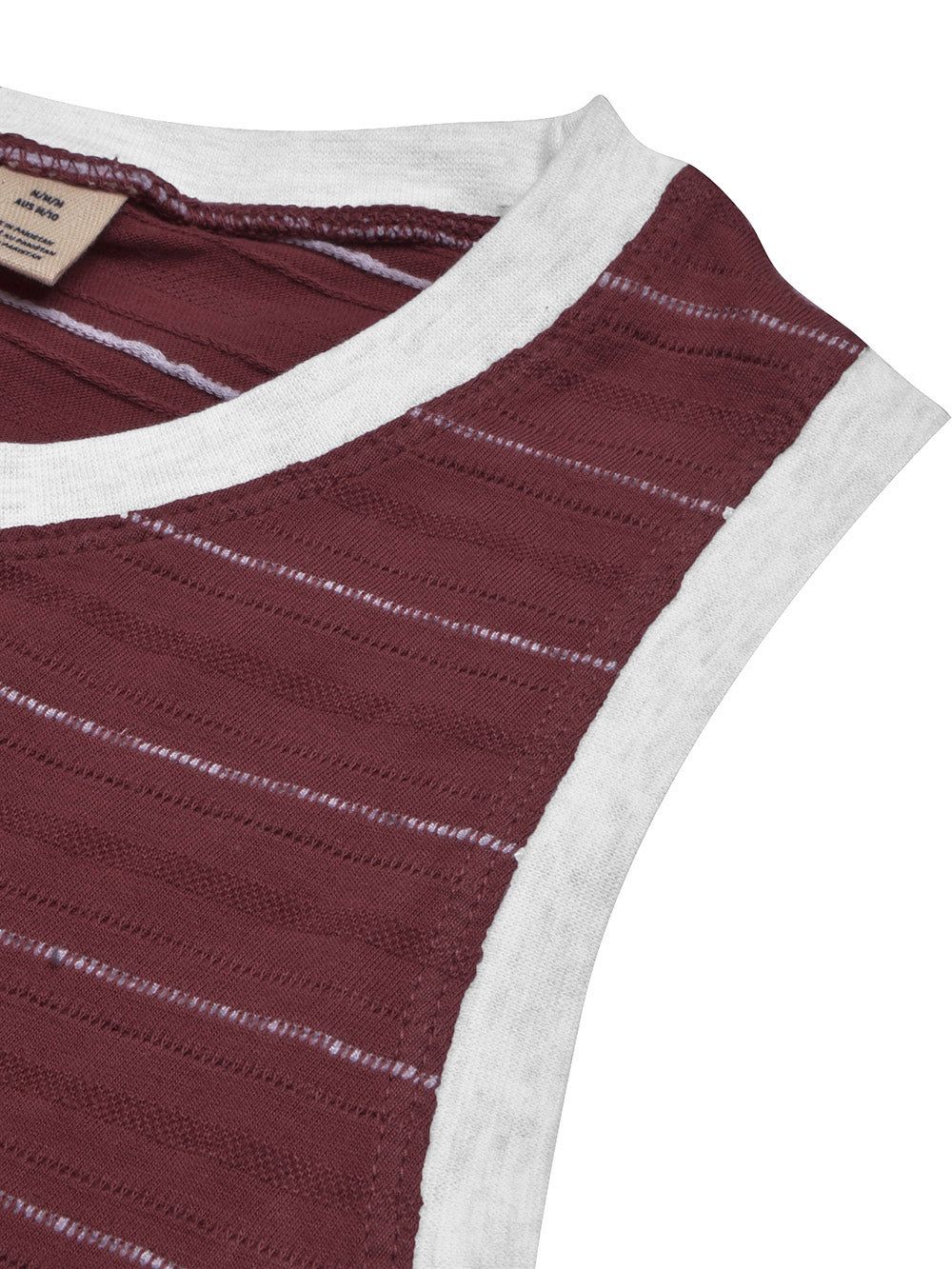 Roxy Sleeveless Pocket Style Vest T Shirt For Men-Burgundy With Stripes-BR13197