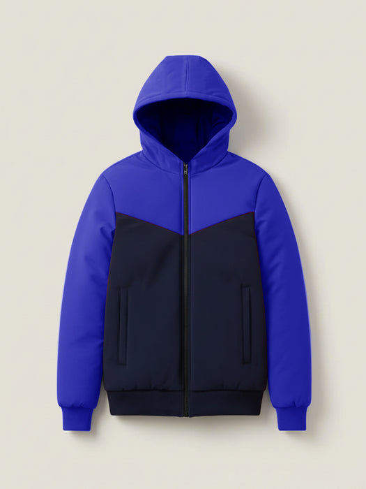 Stylish Winter Zipper Jacket For Men-Royal Blue & Navy-BRPH05