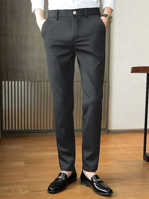 Louis Vicaci Interlock Stretchy Slim Fit Lycra Pent For Men-Dark Grey-BR626