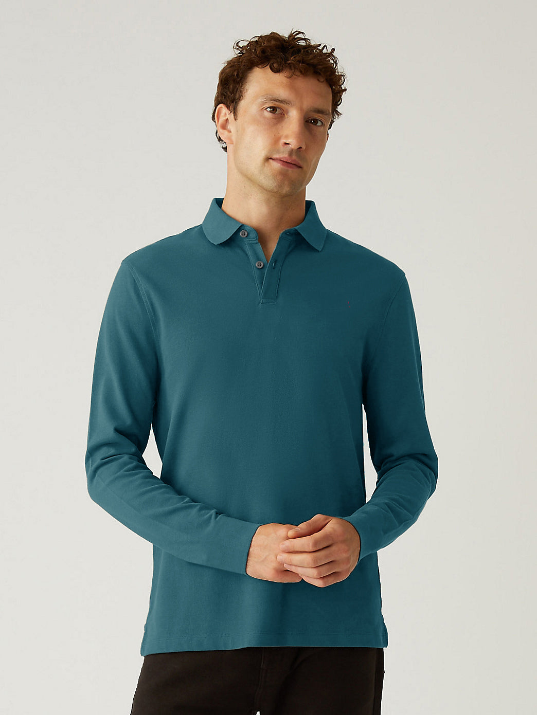 Louis Vicaci Long Sleeve P.Q Polo Shirt For Men-Zinc-RT1791