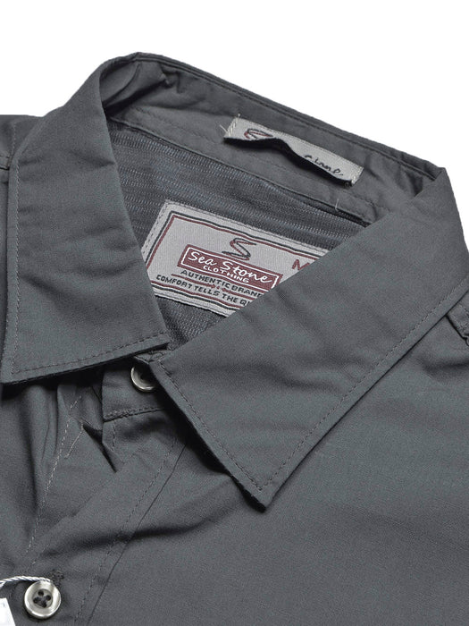 SS Premium Casual Shirt For Men-Dark Grey-BR13656