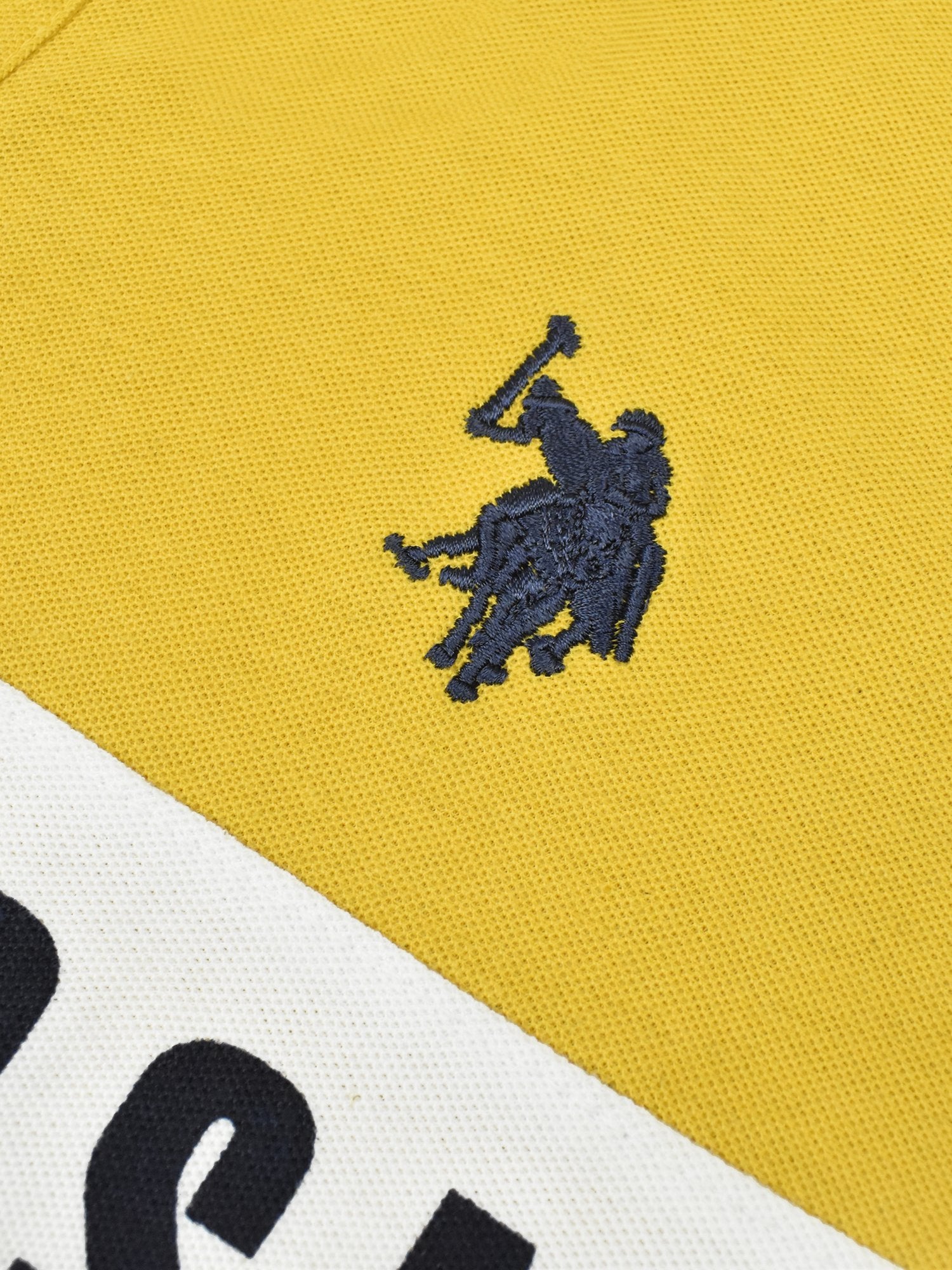 U.S Polo Assn. P.Q Half Sleeve Polo Shirt For Men-Yellow with White & Navy-BR13129