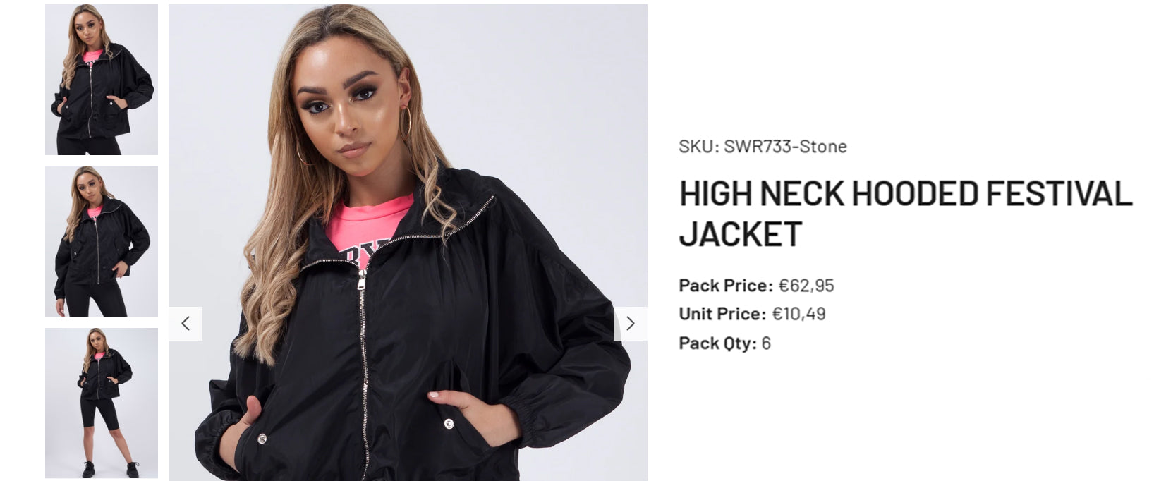 High Neck Hooded Festival Jacket For Ladies-Black-RT2544