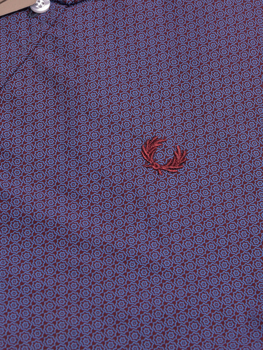 Sea Stone Premium Casual Shirt For Men-Blue & Maroon Allover Print-BE1375