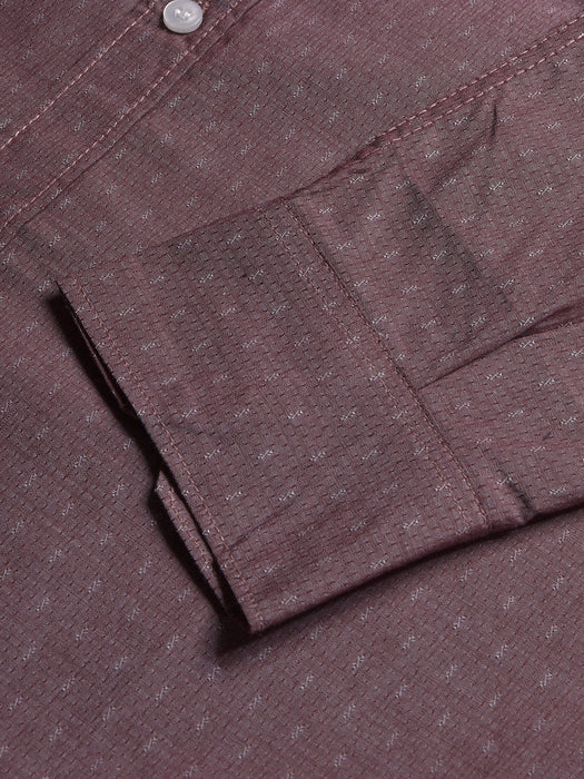SS Premium Casual Shirt For Men-Maroon with Allover Print-BE1394
